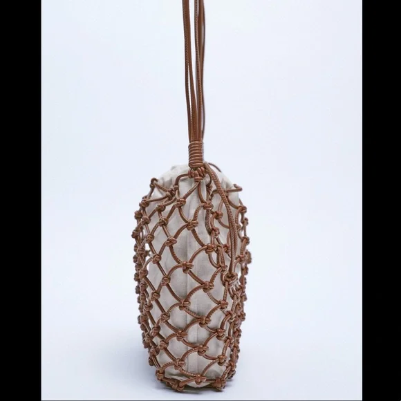 Zara Brown Knotted Mini Crossbody Bag - Picture 4 of 7